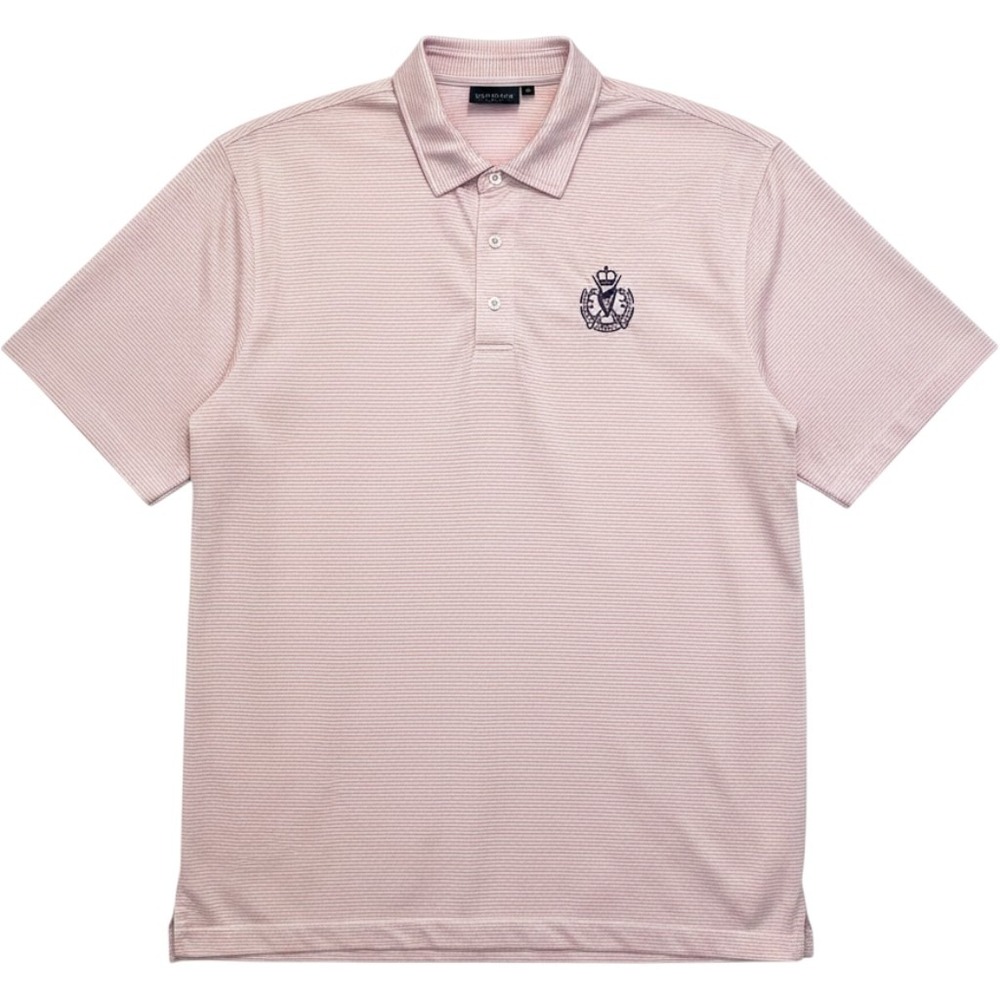 Dunning Golf Golf Polo Shirt Pink Striped Royal County Down Golf Club - XL